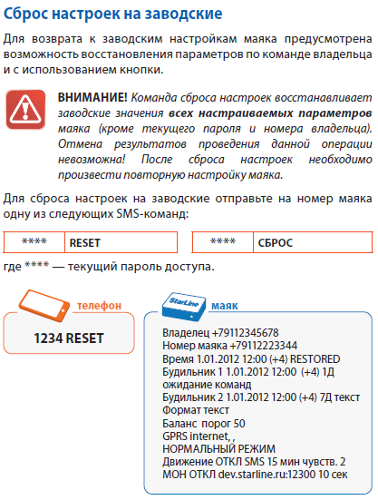 Сброс gsm модуля starline a93